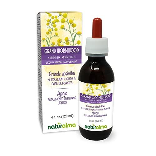 Naturalma Grand wormwood (Artemisia absinthium) herb with flowers Alcohol-free Tincture - Liquid extract in drops - Herbal supplement - Vegan
