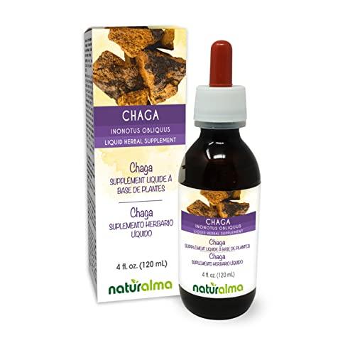 Naturalma Chaga (Inonotus obliquus) fungus or mushroom Alcohol-free Tincture - Liquid extract in drops - Herbal supplement - Vegan