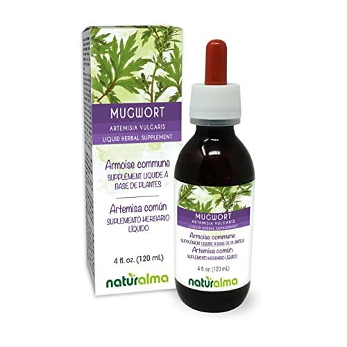 Naturalma Mugwort (Artemisia vulgaris) herb with Flowers Alcohol-Free Tincture - Liquid Extract in Drops - Herbal Supplement - Vegan