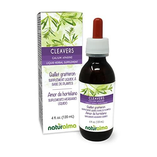 Naturalma Cleavers or Clivers (Galium aparine) herb with Flowers Alcohol-Free Tincture - Liquid Extract in Drops - Herbal Supplement - Vegan