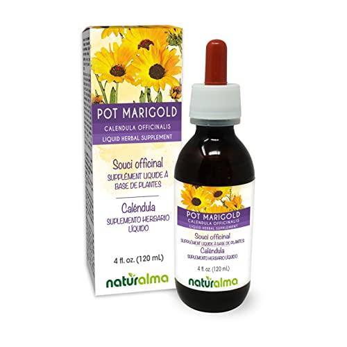 Naturalma Pot Marigold (Calendula officinalis) Flower Tincture - Liquid Extract in Drops - Herbal Supplement - Vegan