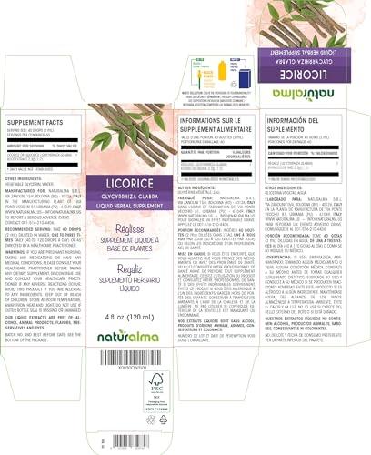 Naturalma Licorice or Liquorice (Glycyrrhiza glabra) Root Tincture - Liquid Extract in Drops - Herbal Supplement - Vegan