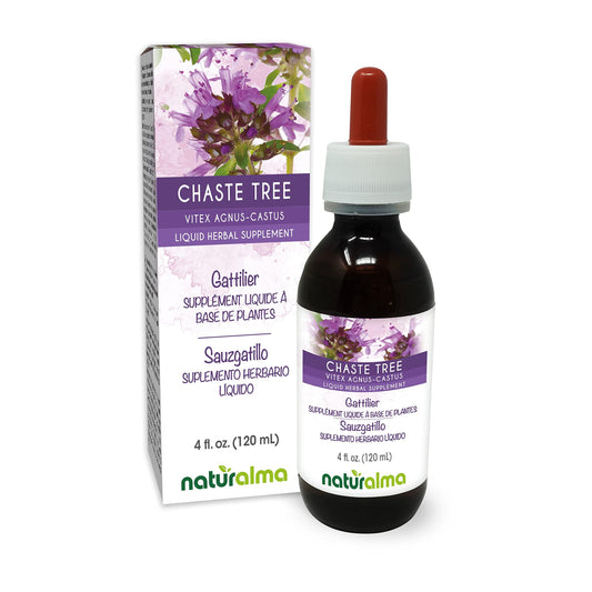 Naturalma Chaste Tree (Vitex agnus-castus) fruit Alcohol-free Tincture - 4 fl oz Liquid extract in drops - Herbal supplement - Vegan