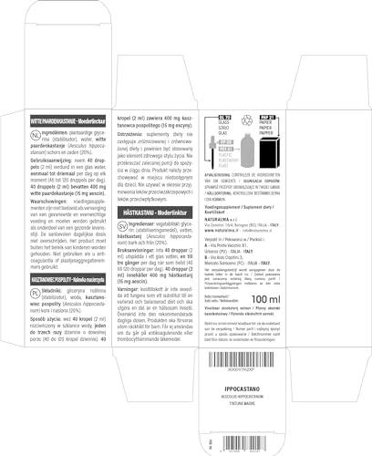 Naturalma Horse chestnut (Aesculus hippocastanum) bark and seed Alcohol-free Tincture - Liquid extract in drops - Herbal supplement - Vegan