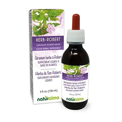 Naturalma Herb Robert (Geranium robertianum) herb with flowers Alcohol-free Tincture - Liquid extract in drops - Herbal supplement - Vegan