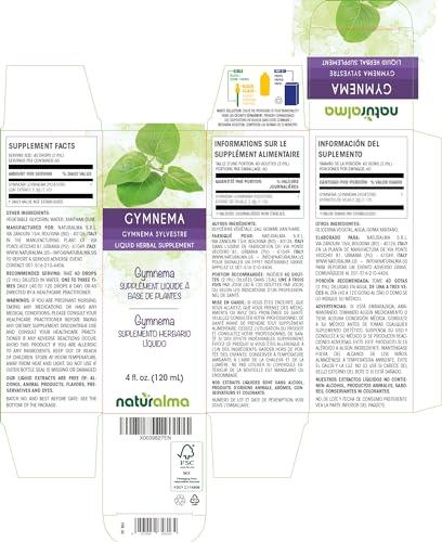 Naturalma Gymnema (Gymnema sylvestre or Marsdenia sylvestris) leaf Alcohol-free Tincture - Liquid extract in drops - Herbal supplement - Vegan