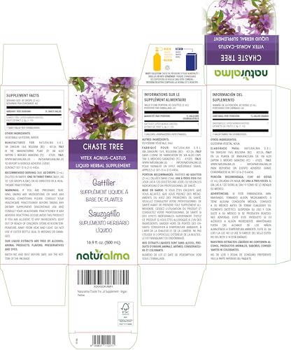 Naturalma Chaste Tree (Vitex Agnus-castus) Fruit Tincture - Liquid Extract in Drops - Herbal Supplement - Vegan